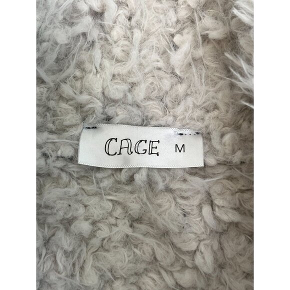 CAGE Black Faux Suede Sherpa Moto Jacket Women's Size M Asymmetrical Zip - Picture 7 of 11